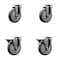 Service Caster 5'' Gray Poly Wheel Swivel Top Plate Caster Set with 2 Posi Brakes, 4PK SCC-20S514-PPUB-2-PLB-2 - alternate 1
